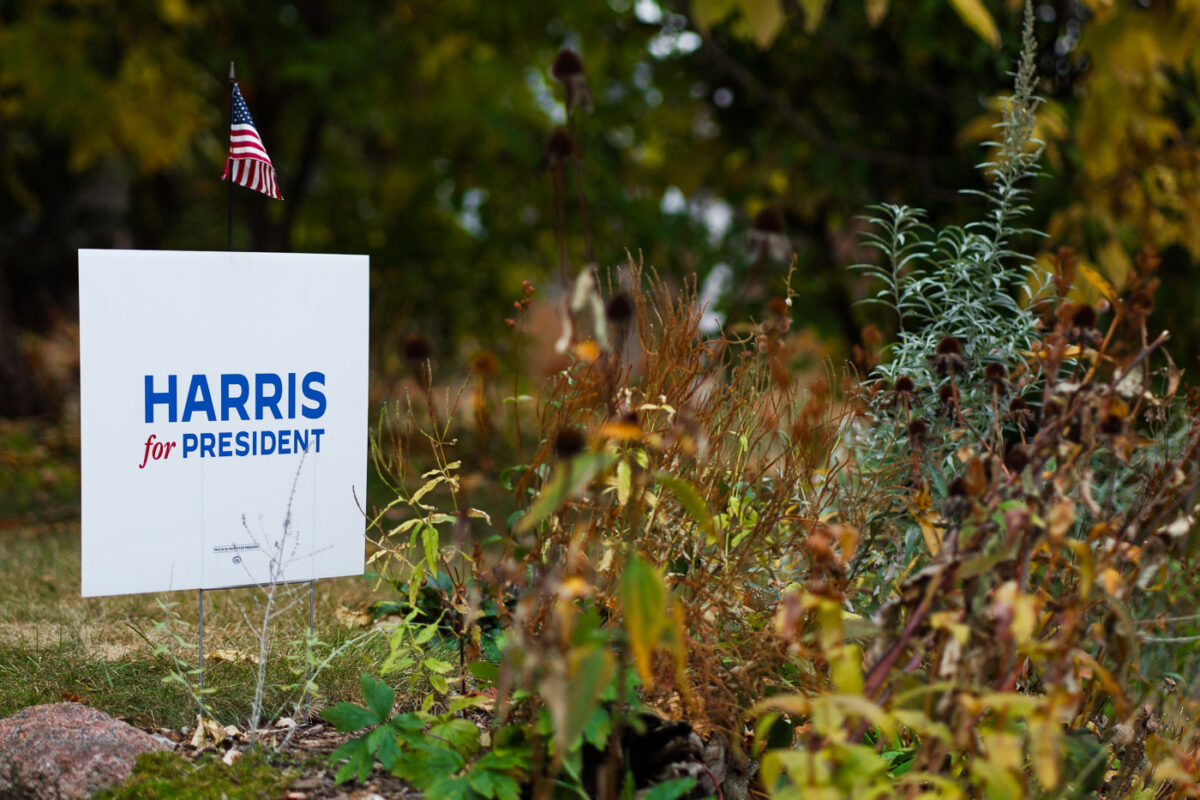 A Harris for President yard sign seen in South Minneapolis.