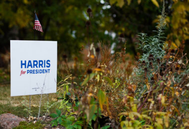 A Harris for President yard sign seen in South Minneapolis.
