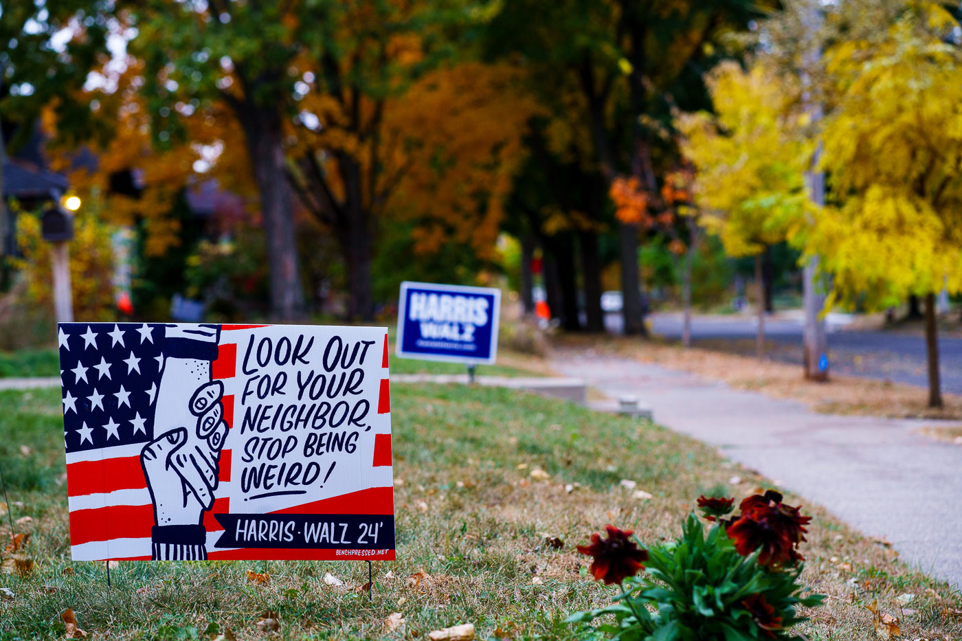 Harris Walz 24 Yard Sign in Minneapolis