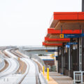Construction of the Royalston Ave/Farmers Market Station near downtown Minneapolis. The station is part of the Green Line Extension project.