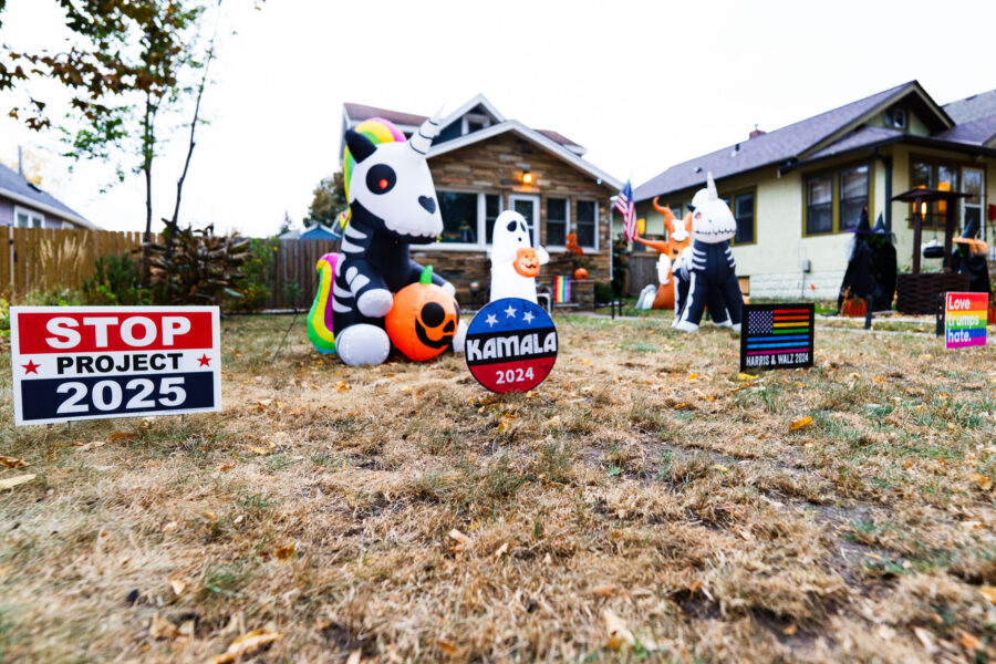 South Minneapolis Yard Signs: Stop Project 2025, Kamala 2024, Harris & Walz 2024