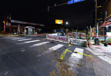 George Floyd Square in Minneapolis. The intersection has been an ongoing protest zone since the murder of George Floyd on May 25th, 2020.