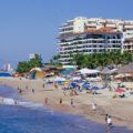 The beach on Bahia de Banderas in Puerto Vallarta.