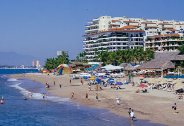 The beach on Bahia de Banderas in Puerto Vallarta.