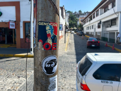 Political Stickers on Street Pole, Puerto Vallarta