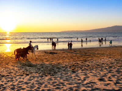 Puerto Vallarta Beach at Sunset with Horse Rides