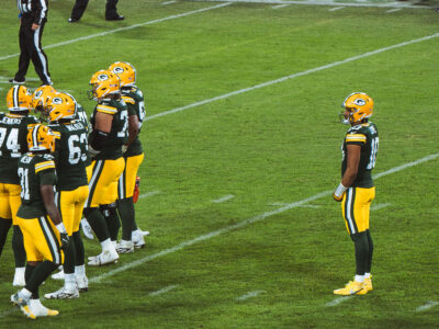 Jordan Love and Offensive Line at Lambeau Field
