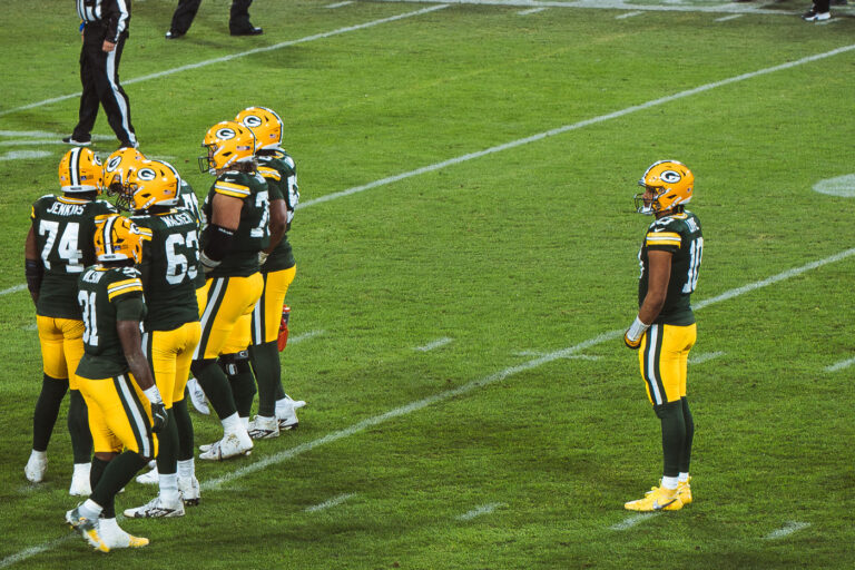 Jordan Love and Offensive Line 3 Jordan Love and the offensive line at Lambeau Field on December 23, 2024 vs the New Orleans Saints. Packers won 34-0.