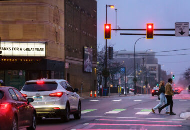 Lagoon and Hennepin in Uptown Minneapolis on a a unusually warm late December night.