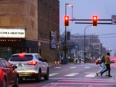 Uptown Minneapolis Intersection in December Fog