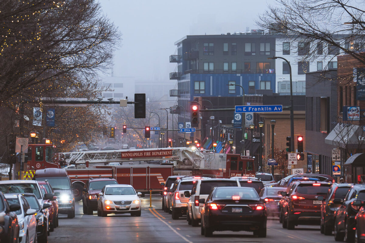 Nicollet and Franklin on a Foggy December night