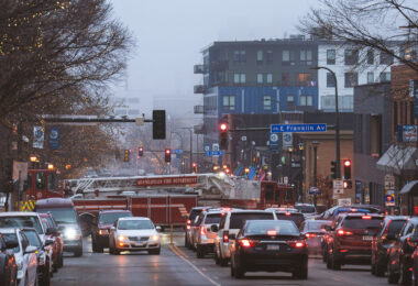 Nicollet and Franklin Avenue during an unusually warm late December night.