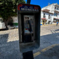 A pay phone on a Puerto Vallarta, Mexico street.