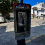 A pay phone on a Puerto Vallarta, Mexico street.