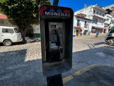 Coin-Operated "Monedas" Payphone in Puerto Vallarta