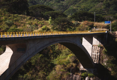 El Progreso Bridge over the San Sebastian river gorge.