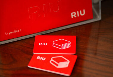 Towel cards at a Riu all inclusive resort in Puerto Vallarta.