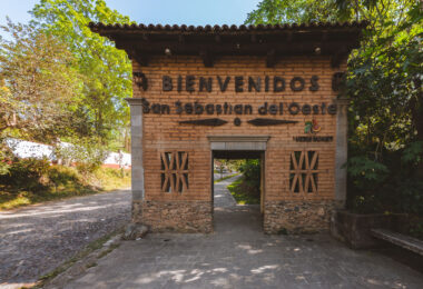 Signage at the entranve to Mexican Magical Town San Sebastian.