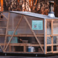 Litle Ember Co. Sauna Sessions mobile sauna at Cedar Lake in Minneapolis.