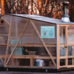 Litle Ember Co. Sauna Sessions mobile sauna at Cedar Lake in Minneapolis.