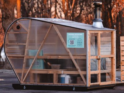 Little Ember Co. Mobile Sauna at Cedar Lake, Minneapolis