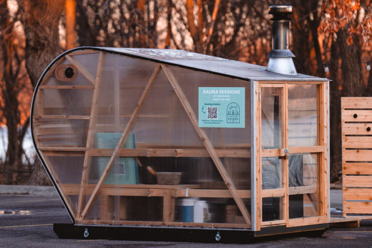 Little Ember Company Sauna Sessions 4 Litle Ember Co. Sauna Sessions mobile sauna at Cedar Lake in Minneapolis.