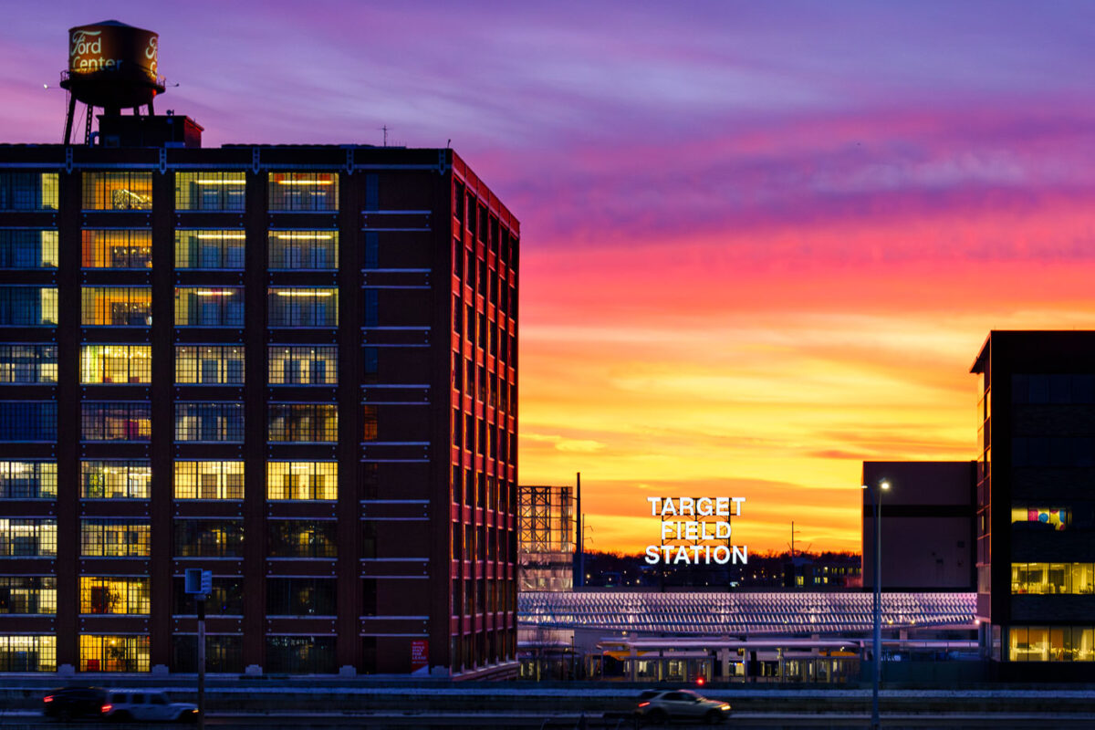 Sunset over Target Field Station