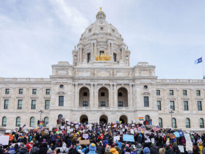 St. Paul Capitol Protest Against Trump & Musk, Feb 5, 2025