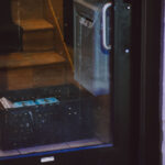 A box of eggs placed in a doorway on Lake Street in Minneapolis.