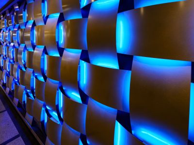 Minneapolis Skyway: Illuminated Metal Wall