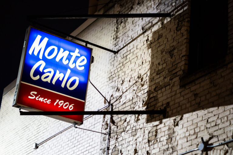 Monte Carlo Restaurant Sign, Minneapolis North Loop 2 Monte Carlo Restaurant sign in Minneapolis North Loop.