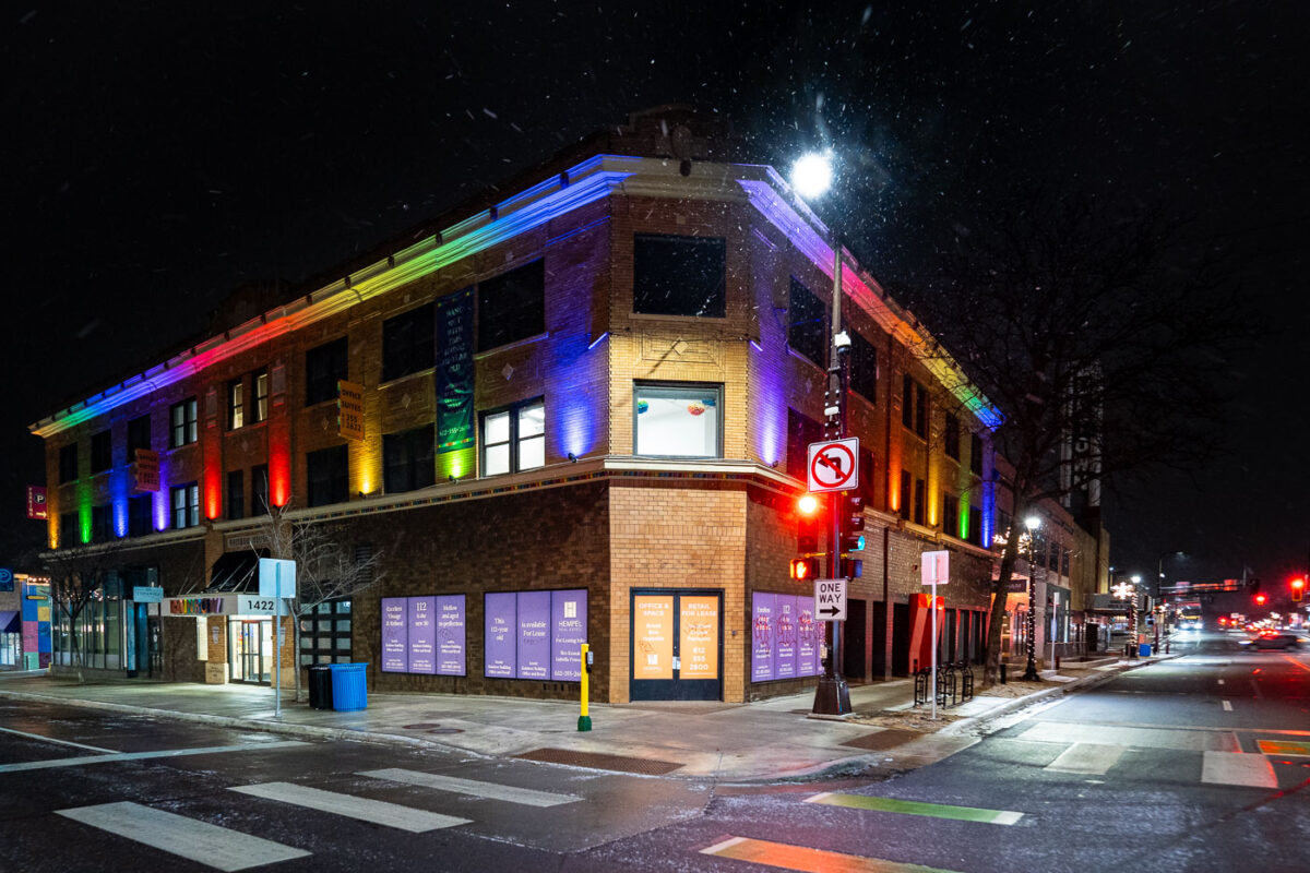 Rainbow Building in Uptown Minneapolis