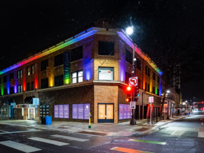 Rainbow Building, Lake & Hennepin, Minneapolis, February Snow