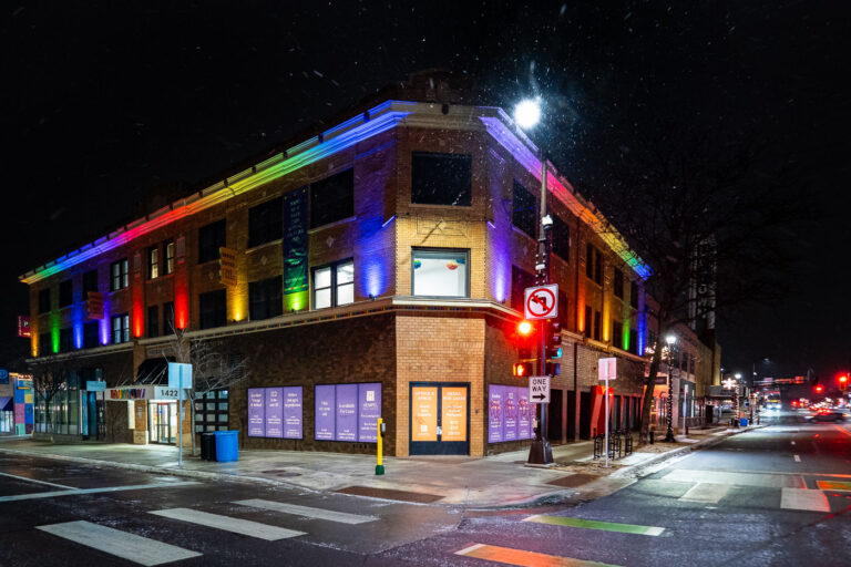 Rainbow Building in Uptown Minneapolis 2 Rainbow Building at Lake/Hennepin. Originally built by TB Walker’s Red River Lumber Company, the building will be 115 years old this year. Walker was an avid art collector with his gallery at the location of the present day Walker Art Center building.Minneapolis February 2025