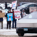 This Car Runs on Fascism Tesla Protest Minneapolis