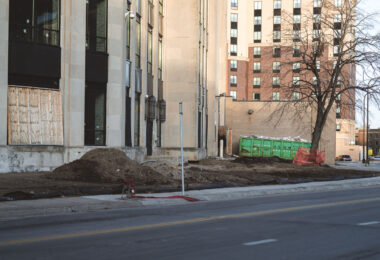 Construction continuing on the new Minneapolis police 1st precinct police station.