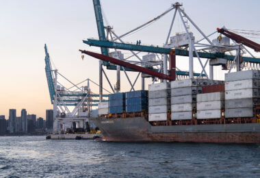 Container ship at the Port of Miami (PortMiami) in 2025.