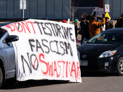 Don't test drive fascism Tesla Protest