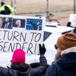 About 500 protesters outside Tesla in Minneapolis (Golden Valley) with signs reading “NOT PAID JUST PISSED”, “Tesla Funds Fascists”, “Save the VA”, “No Vet Left Behind”, Make Nazis Afraid Again” to name a few. This is the 7th weekend in a row of protests at this showroom.
