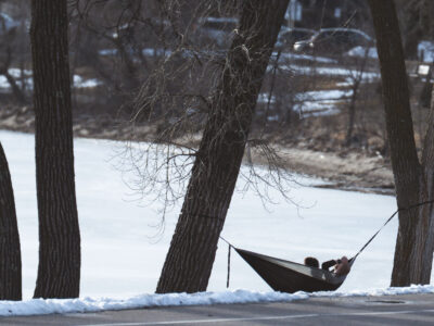 First Warm Day Hammocking, Bde Maka Ska, Minneapolis