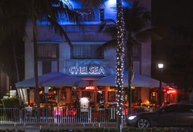 Barricades in front of Hotel Chelsea in South Beach during 2025 Spring Break.