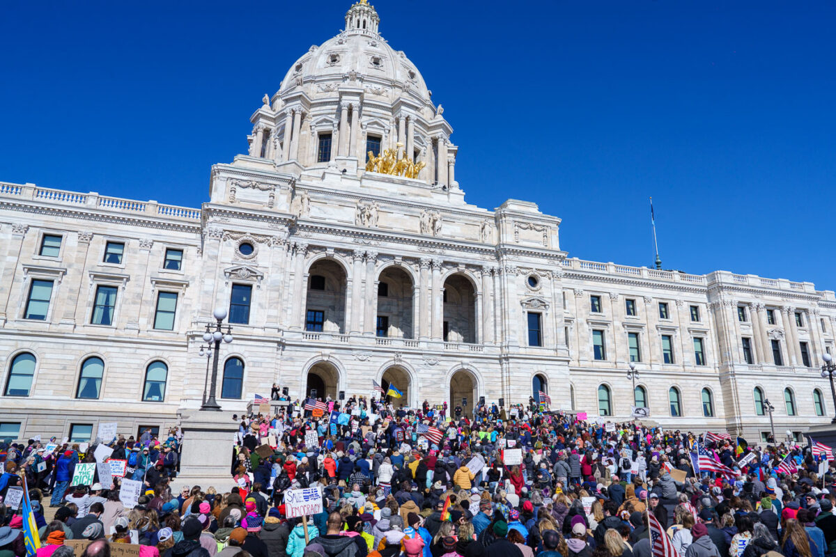 Today on International Women’s Day, Minnesota saw the largest protest since President Trump's re-election. 1,000+ gathered at the Capitol for the 2nd time this week hearing from activists, city council members and state representatives on the current administration's actions.

Minnesota State Capitol
March 8, 2025