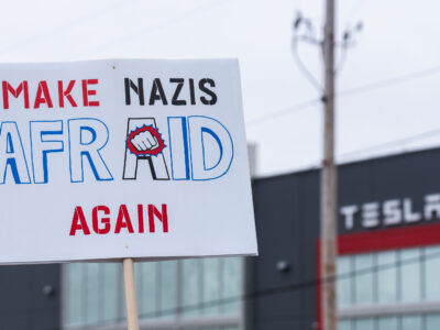 Make Nazis Afraid Again protest sign Golden Valley