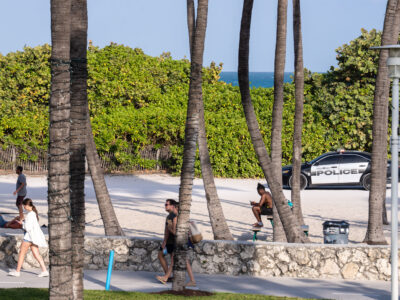 Miami Beach Police Patrol Car on South Beach Beachwalk
