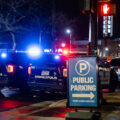 Squad cars at a nightclub in Uptown Minneapolis in March 2025.