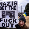 Nazis get the fuck out protest sign 2025