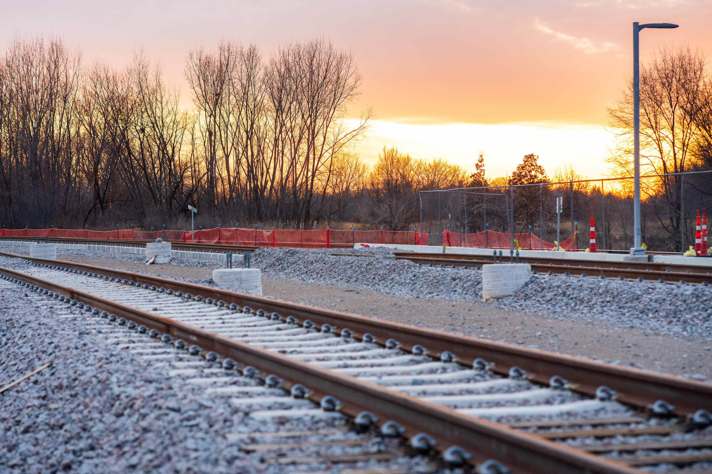 New Metro Green Line Extension rails in Minneapolis