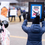 About 500 protesters outside Tesla in Minneapolis (Golden Valley) with signs reading “NOT PAID JUST PISSED”, “Tesla Funds Fascists”, “Save the VA”, “No Vet Left Behind”, Make Nazis Afraid Again” to name a few. This is the 7th weekend in a row of protests at this showroom.