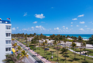 Ocean Drive in South Beach during Spring Break 2025 in Miami Beach, Florida.