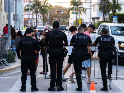 South Beach Police Checkpoint on Collins Avenue, Miami Beach